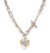 A Sterling Silver and 18 Karat Yellow Gold Necklace, David Yurman, 29.70 dwts.
