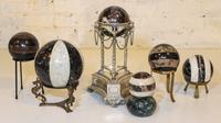 Six Various Stone Spheres Diameter of largest 6 inches.