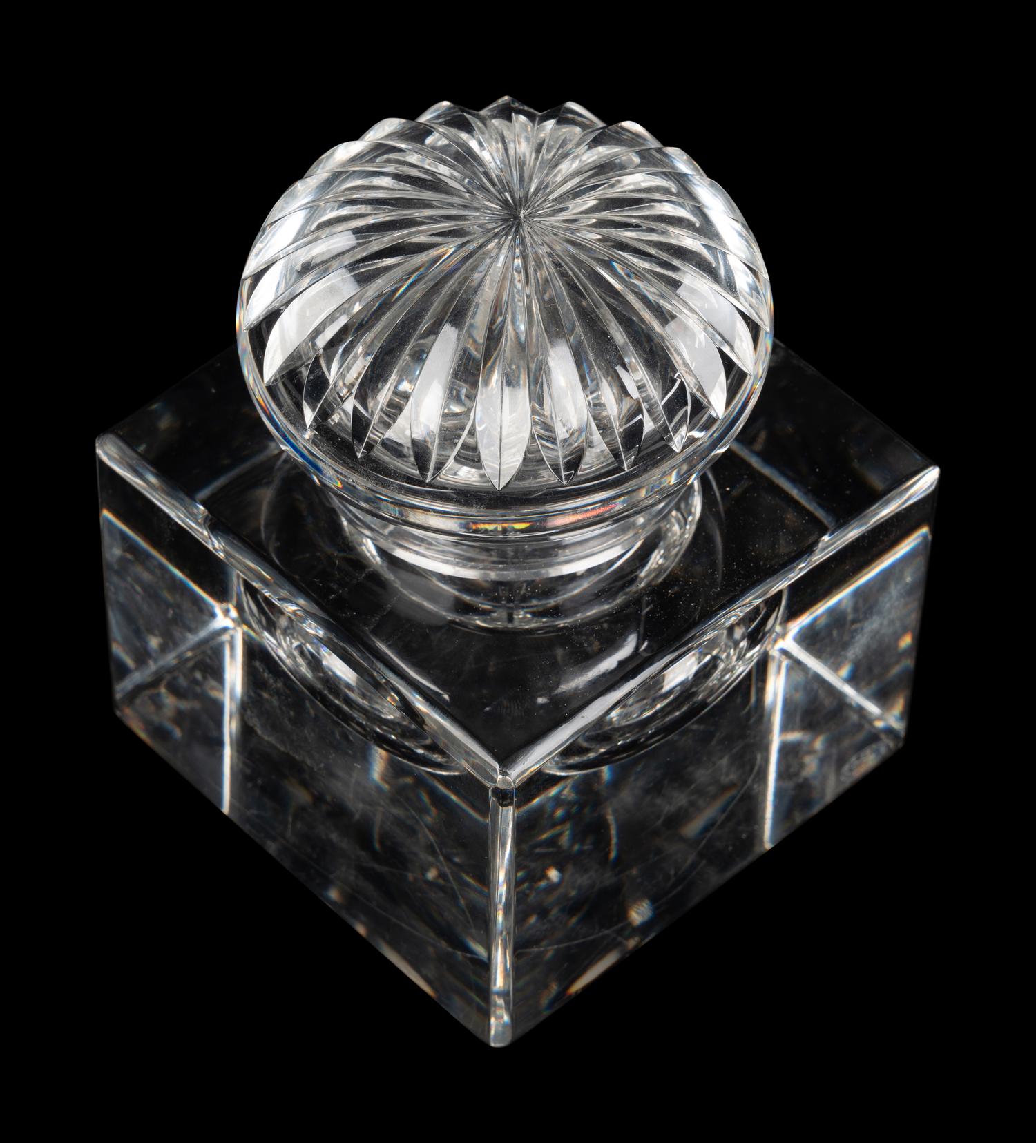 A Baccarat Cut Glass Inkwell