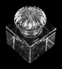 A Baccarat Cut Glass Inkwell