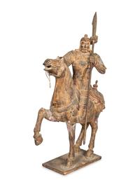 A Carved Chinese Warrior on Horseback