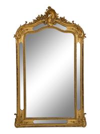 A Pair of Napoleon III Giltwood Overmantel Mirrors