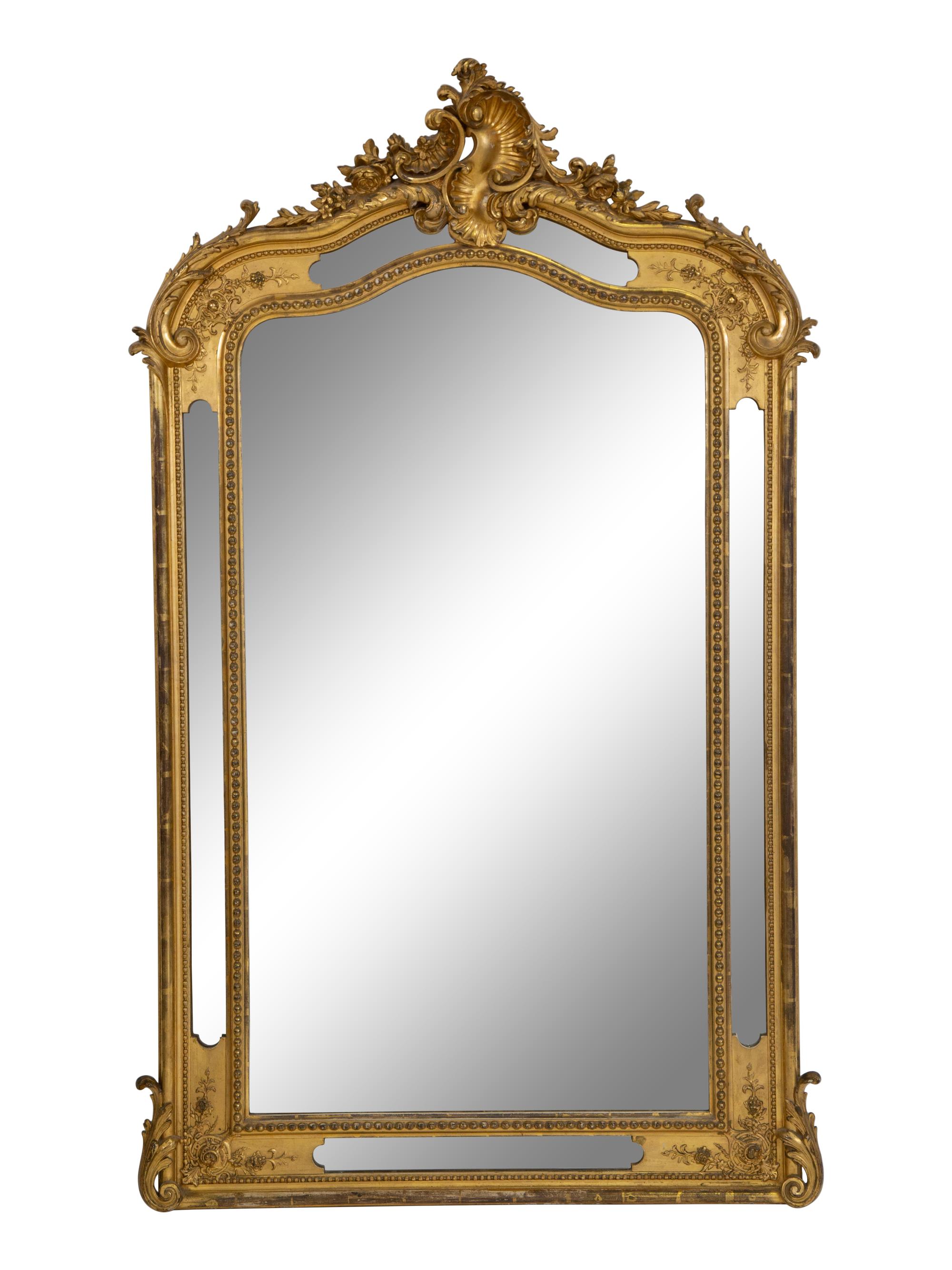A Pair of Napoleon III Giltwood Overmantel Mirrors