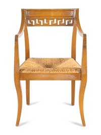 A Set of Ten Neoclassical Style Dining Chairs