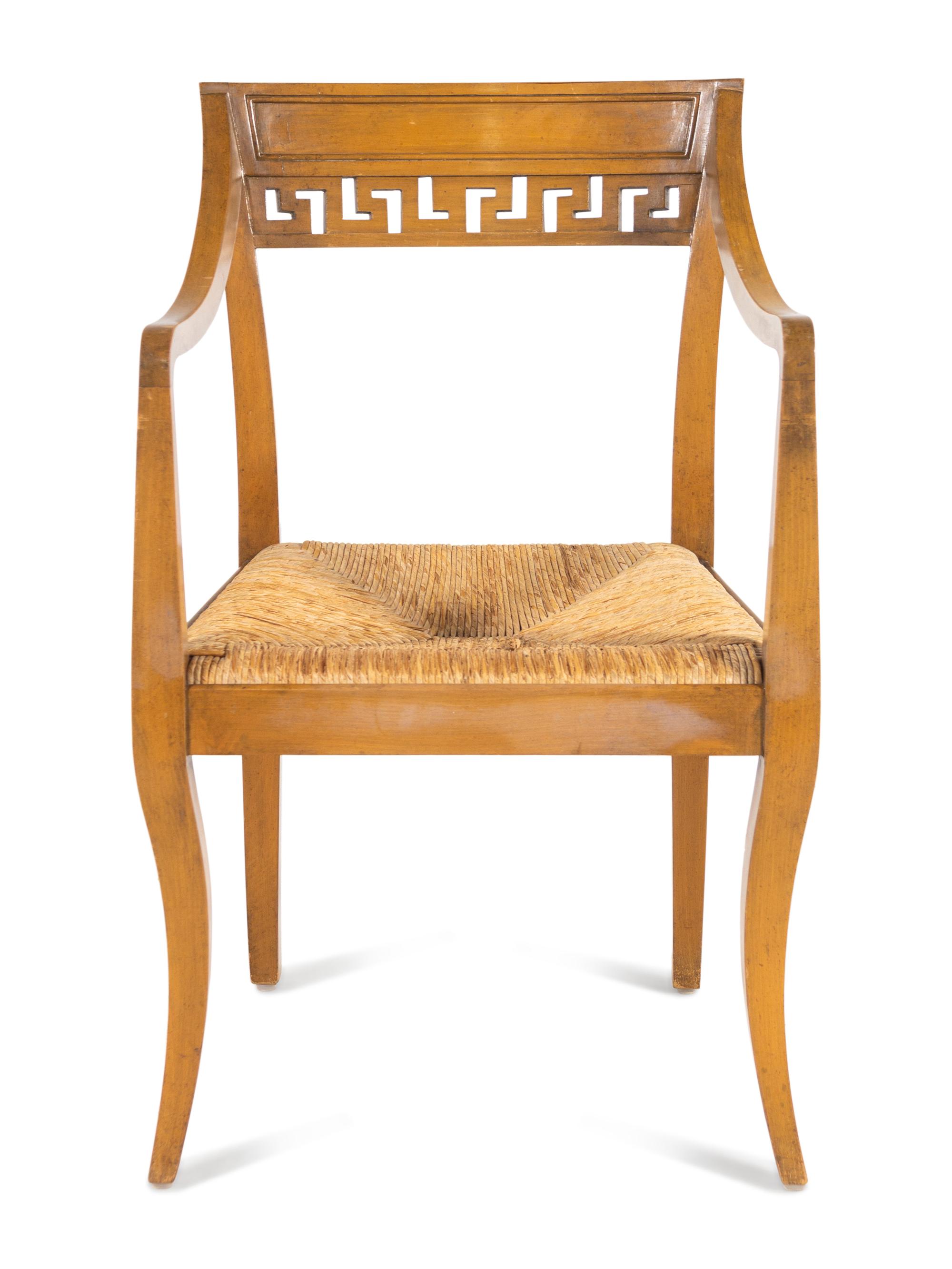 A Set of Ten Neoclassical Style Dining Chairs