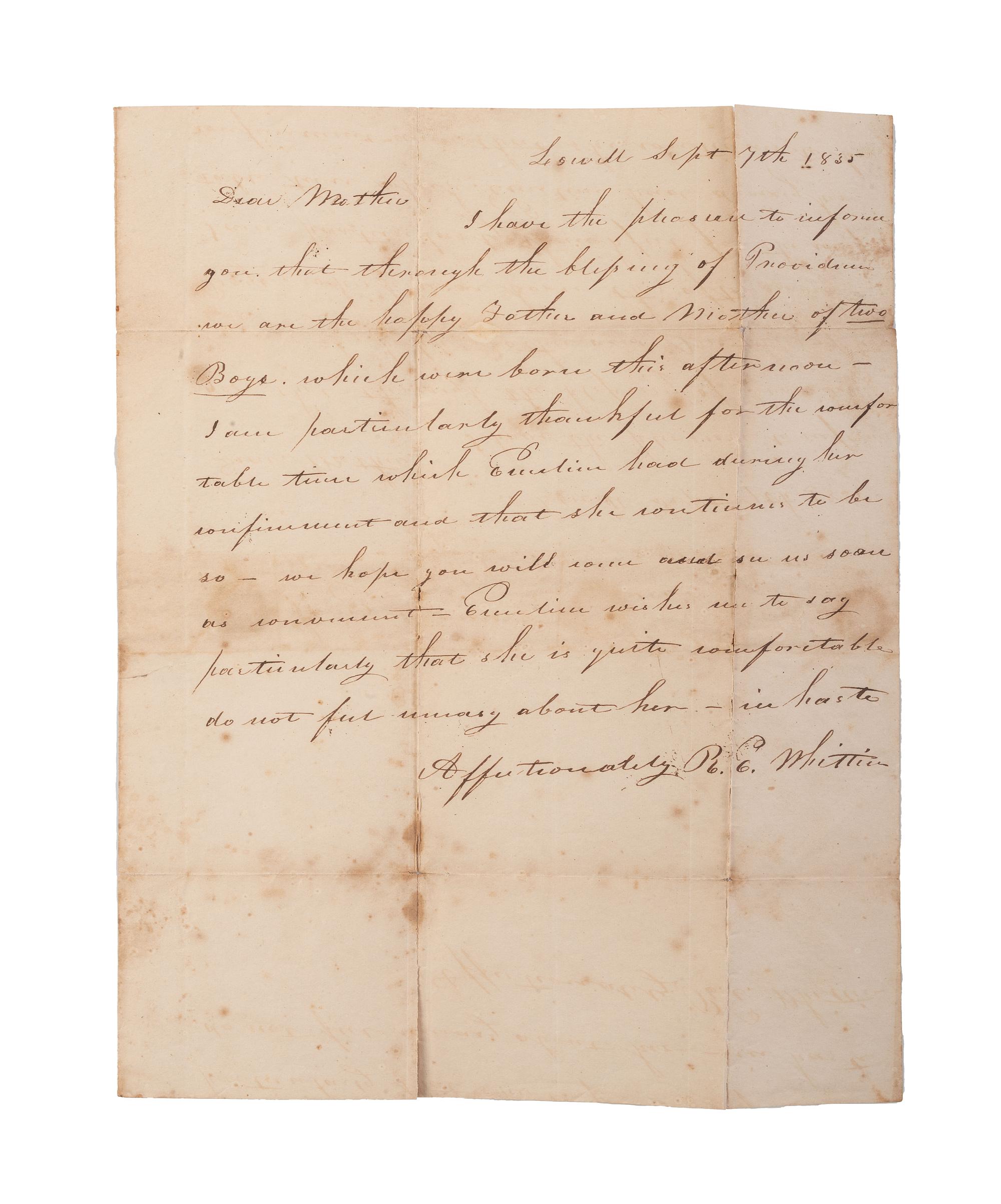 [SLAVERY & ABOLITION]. A group of three letters related to enslaved individuals, comprising: