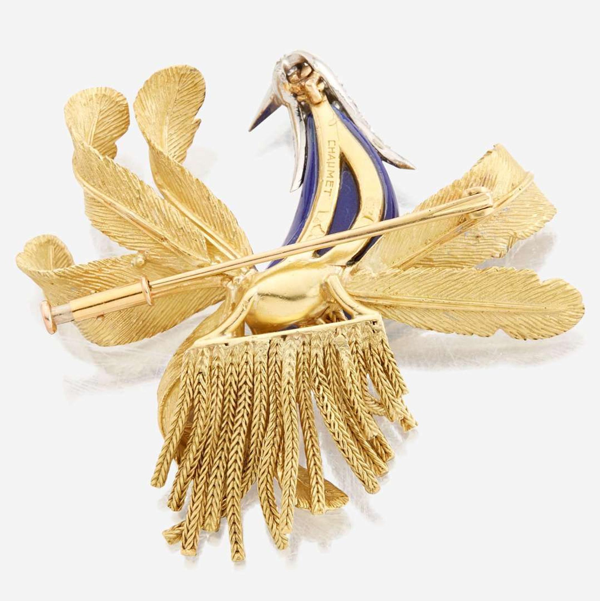 A gold, lapis lazuli, and diamond brooch, Pierre Sterlé for Chaumet