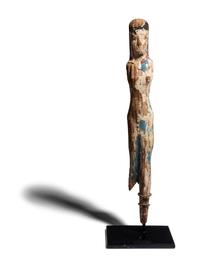 An Egyptian Painted Wood Female Figure