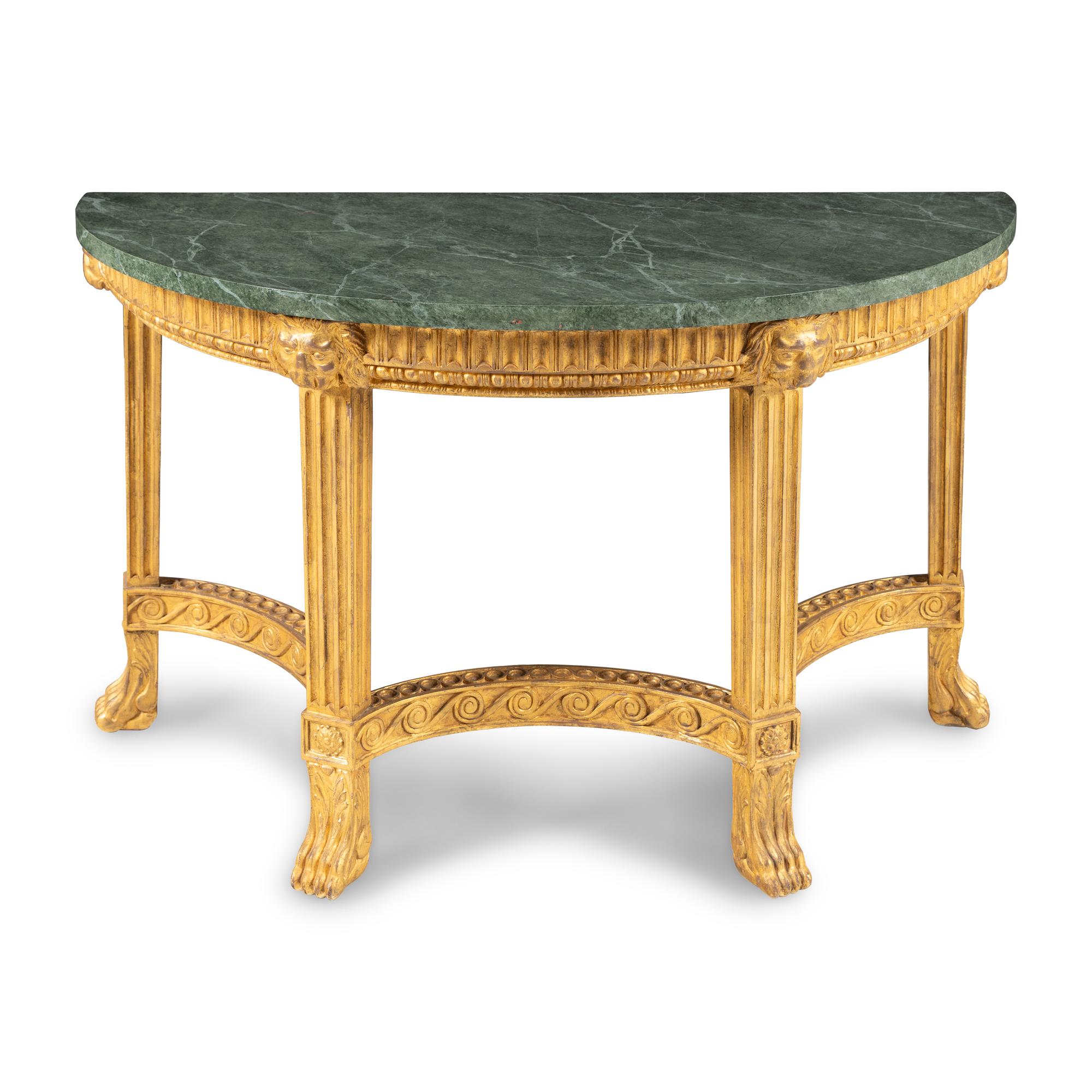 A George III Style Giltwood Marble-Top Console Table