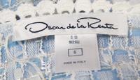 An Oscar de la Renta Blue and White Crocheted Jacket, Size 6.