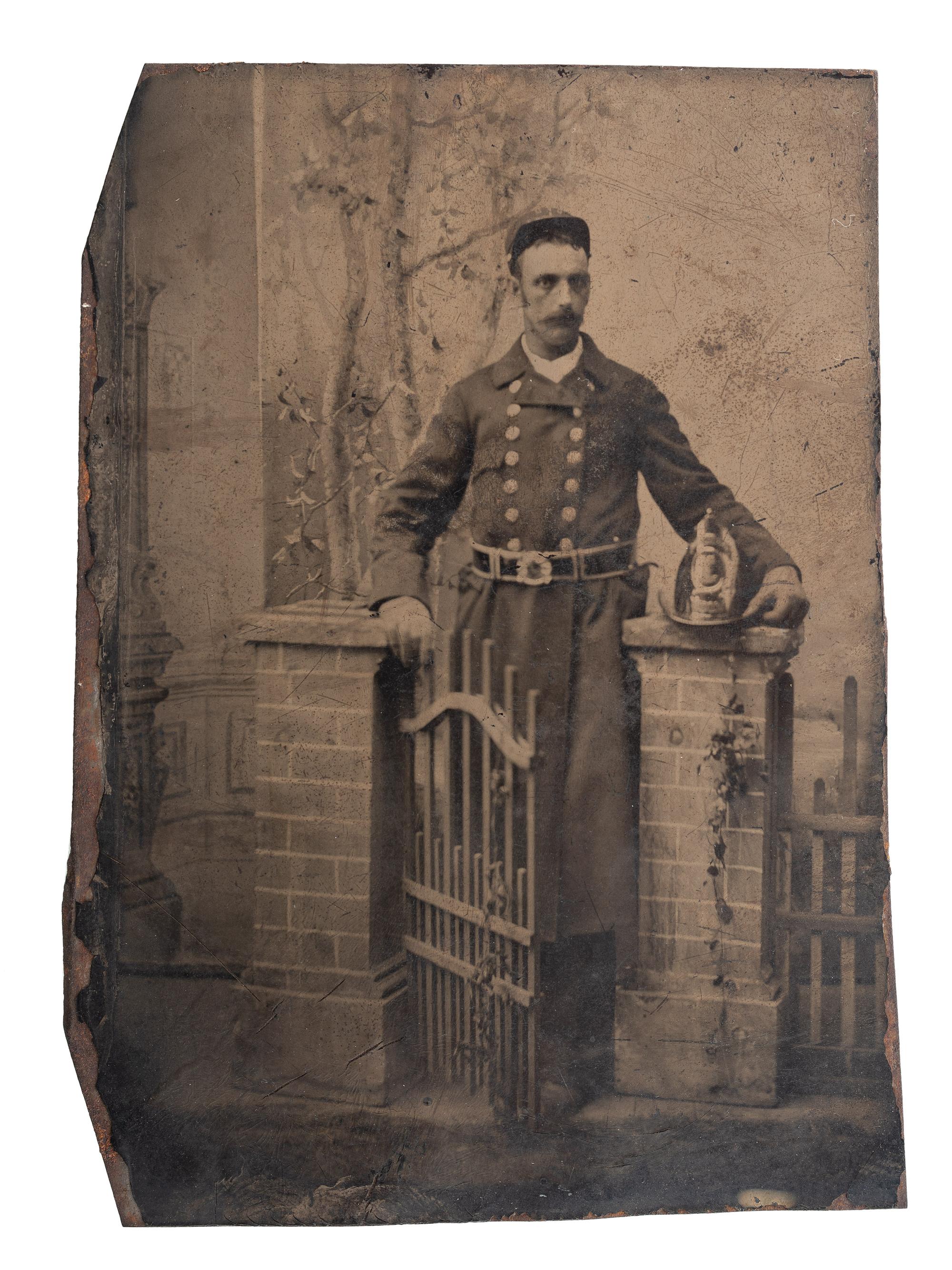 [EARLY PHOTOGRAPHY - OCCUPATIONAL]. A group of 4 cased images featuring police officers, clergy, a firefighter, and more, comprising: