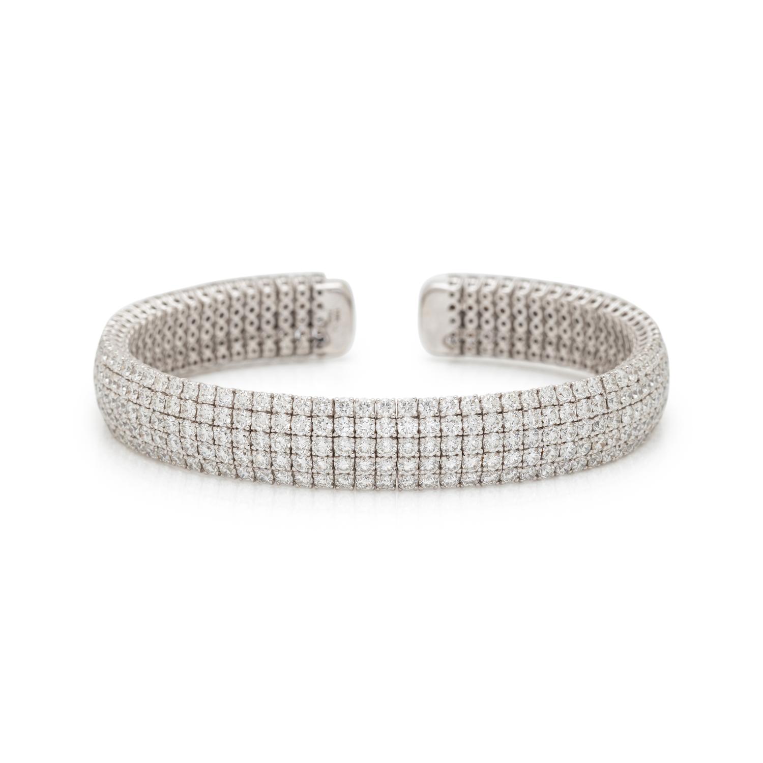 WHITE GOLD AND DIAMOND CUFF BRACELET