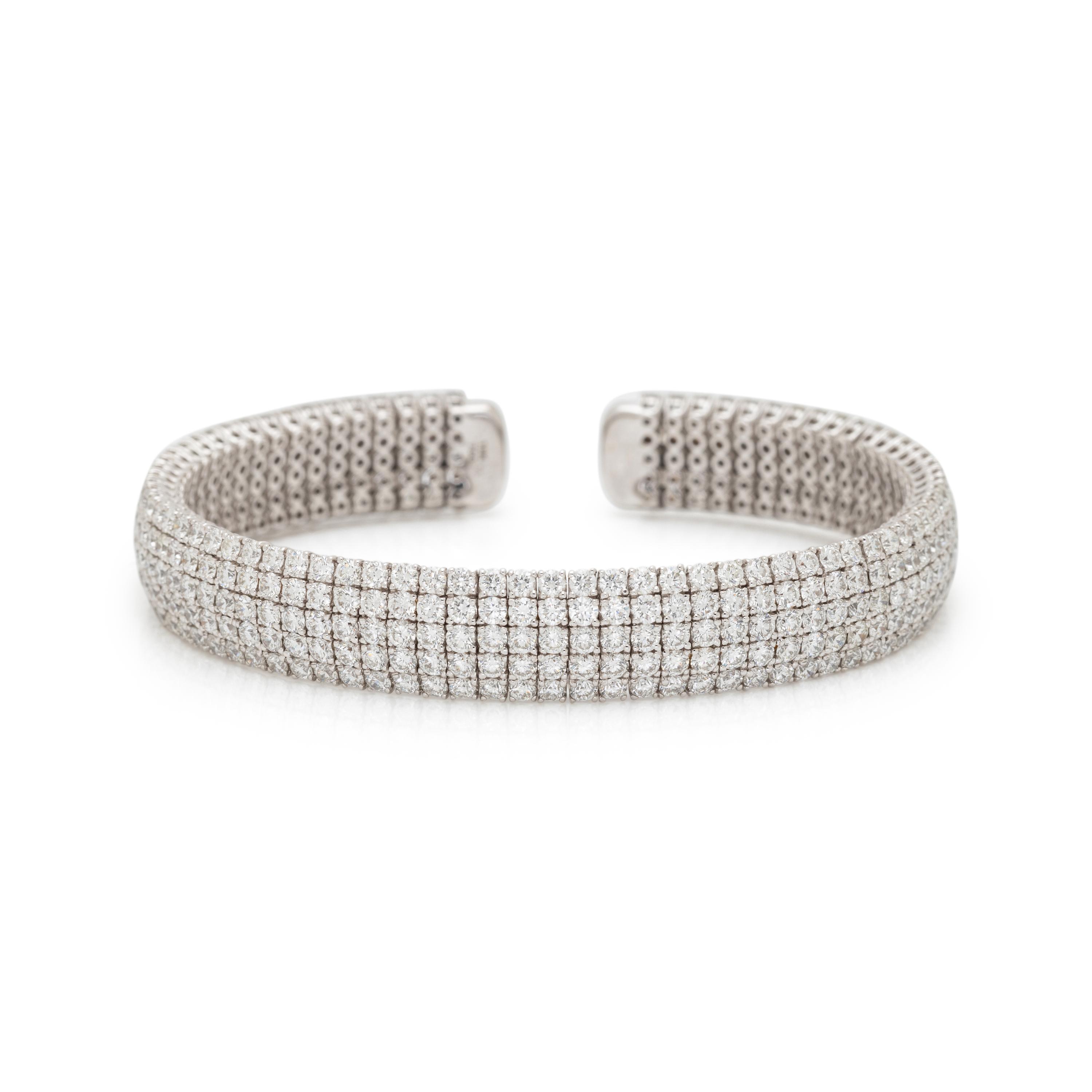 WHITE GOLD AND DIAMOND CUFF BRACELET