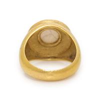 Elizabeth Locke, Yellow Gold and Carved Moonstone 'Man-in-the-Moon' Ring