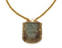 YELLOW GOLD AND JADE NECKLACE