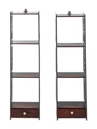 A Pair of English Mahogany Hanging Shelves