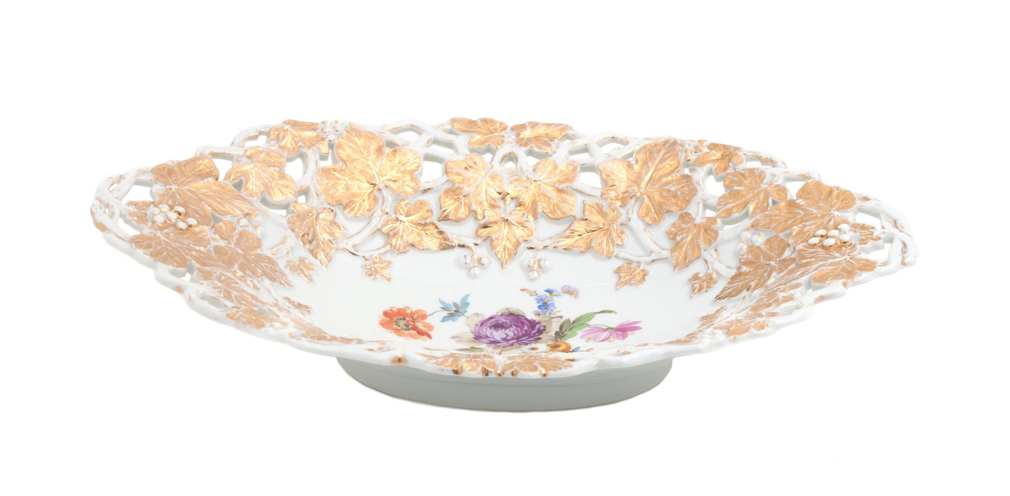 A Meissen Porcelain Reticulated Bowl Width 12 3/8 inches. — 19TH/20TH CENTURY