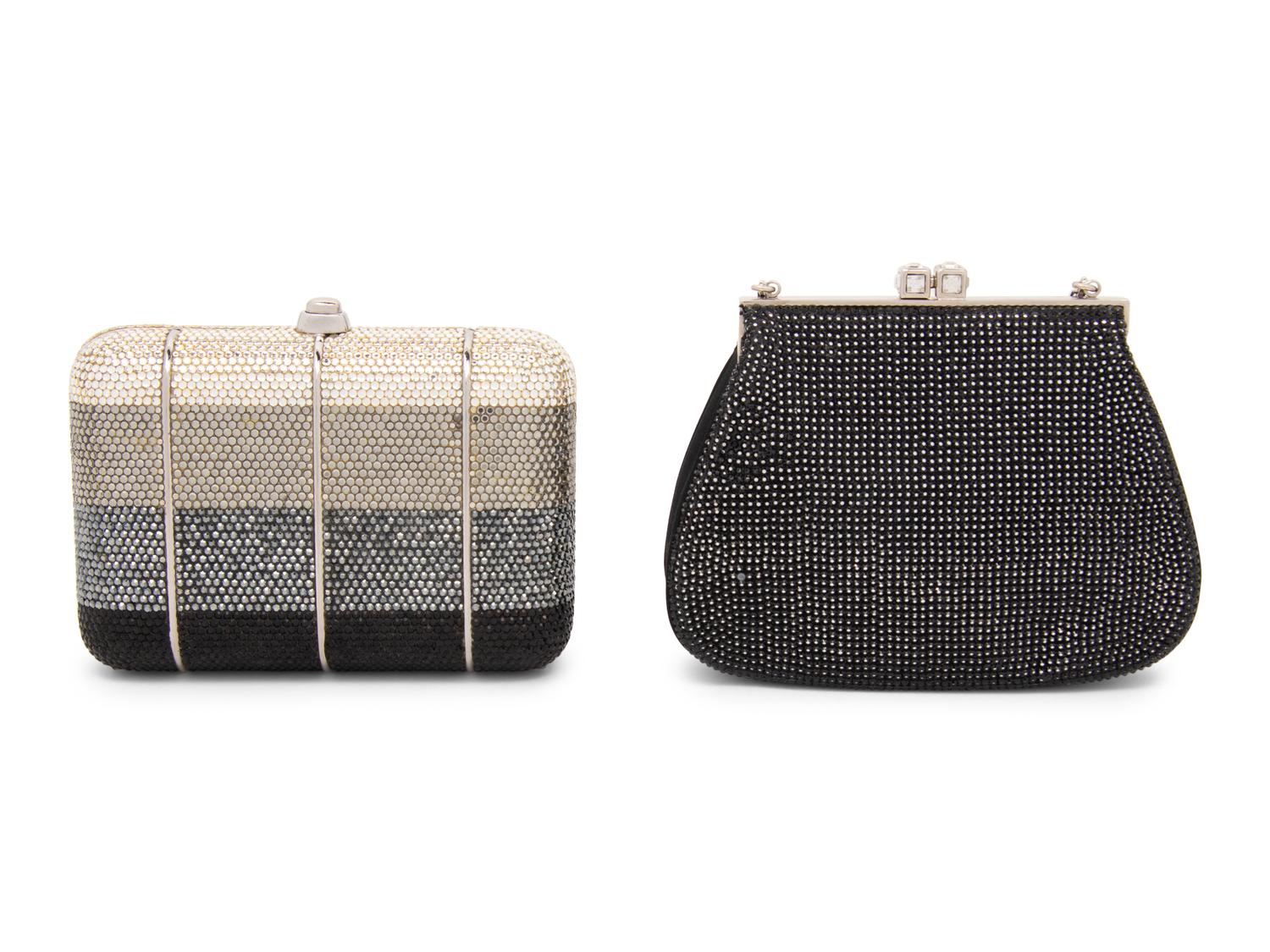 Two Judith Leiber Crystal Minaudière Clutches - One Formerly Owned by Elizabeth Taylor