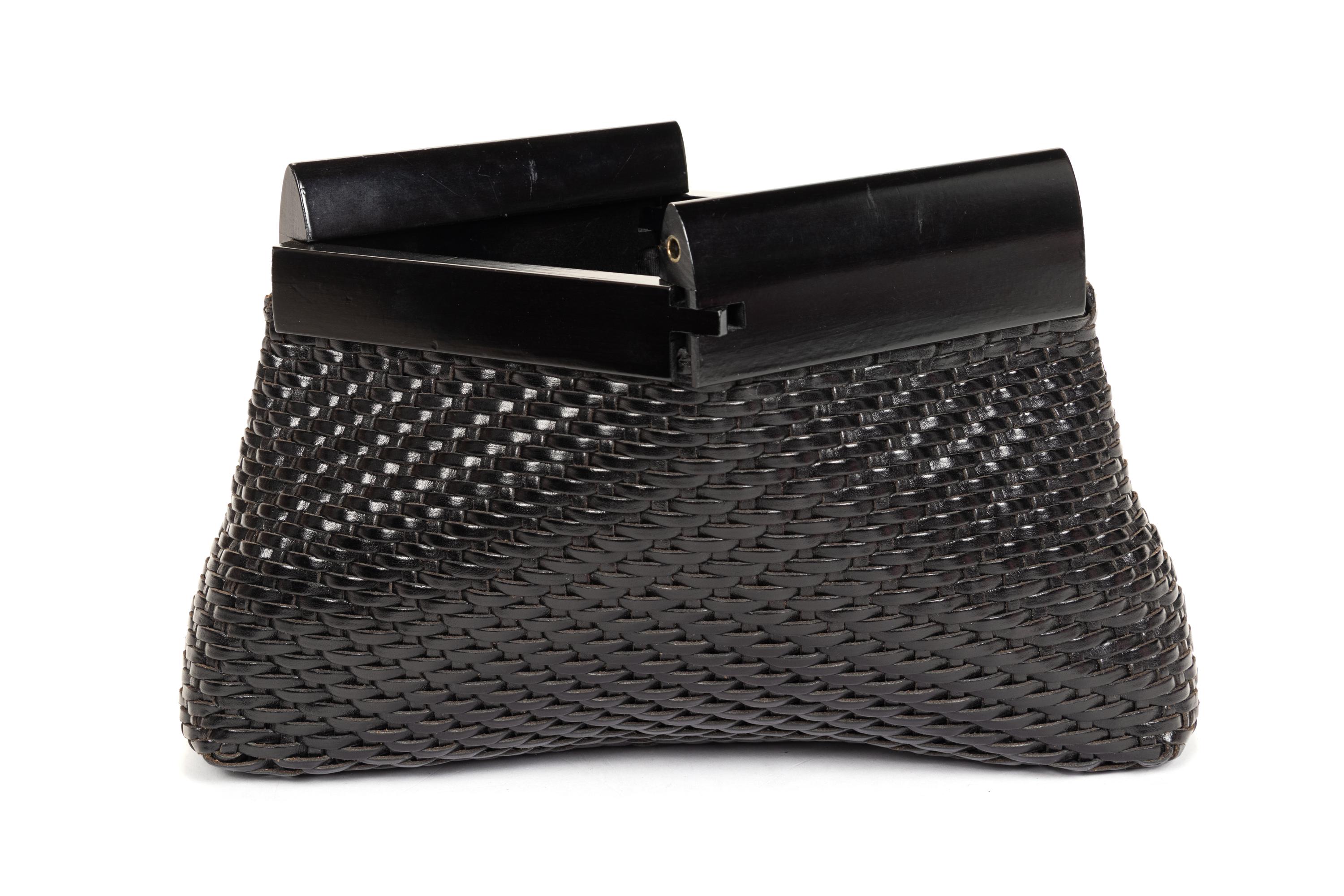 Four Woven Leather Handbags: Two Bottega Veneta, One Fendi, and One De Vecchi, 1980s