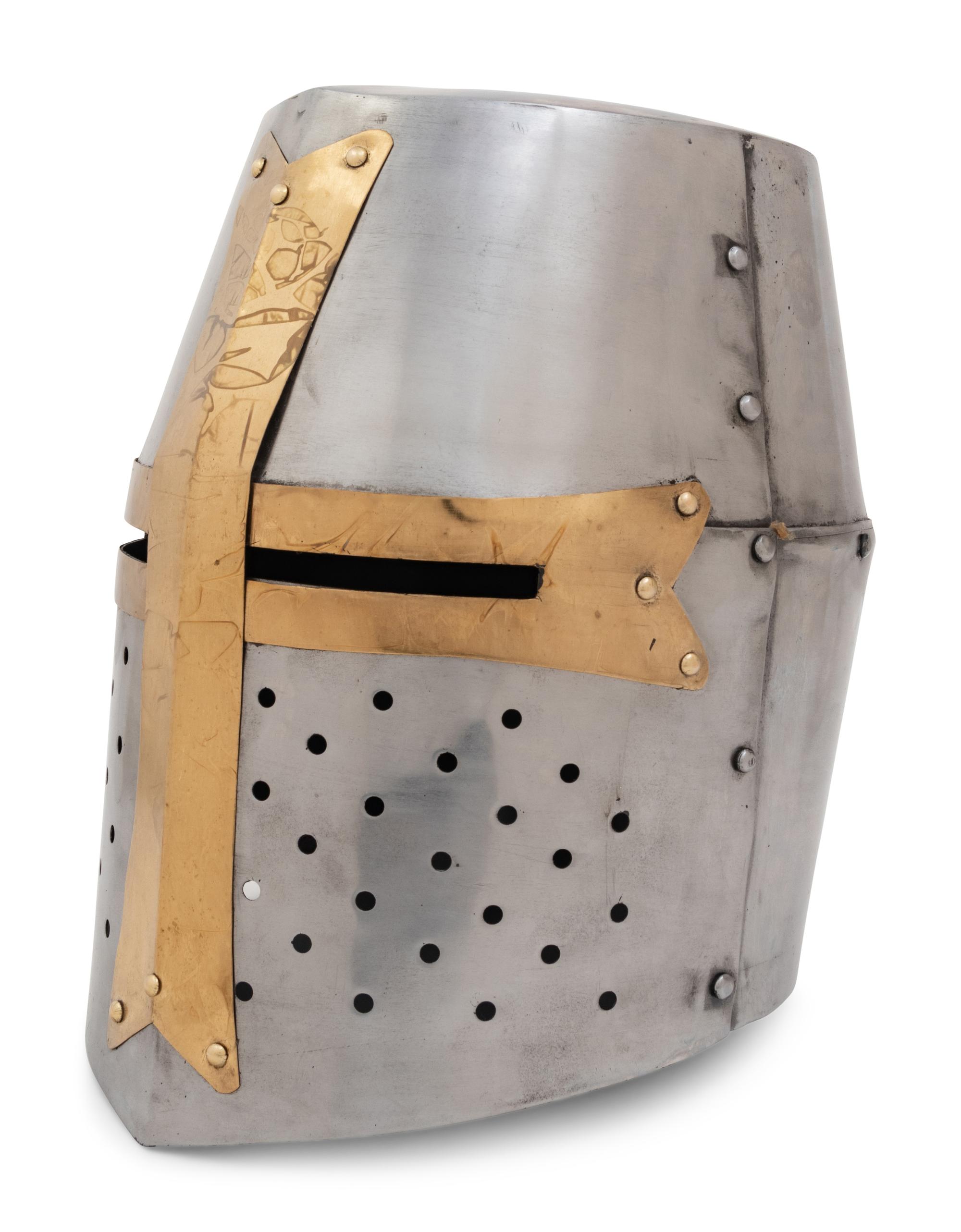 A Group of Four Pressed Metal Armor Helmets