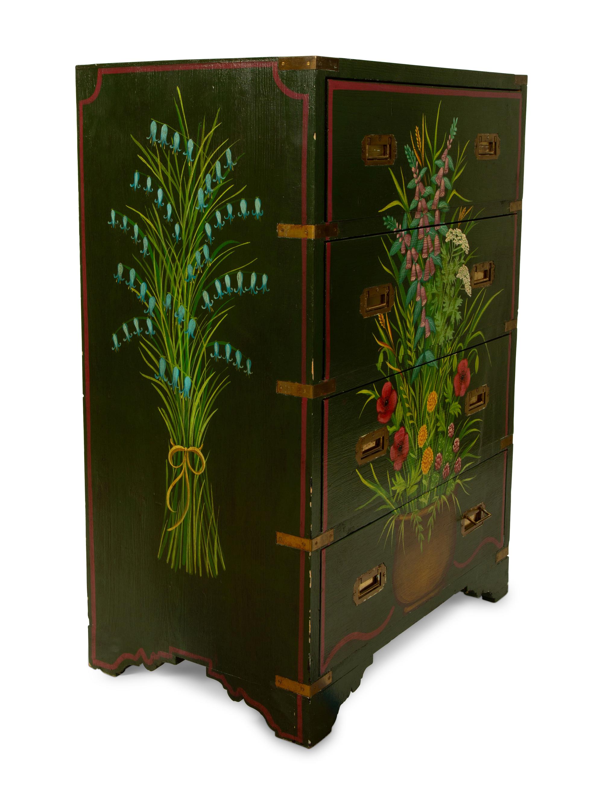 A Campaign Style Painted Secretary/Chest — 20TH/21ST CENTURY