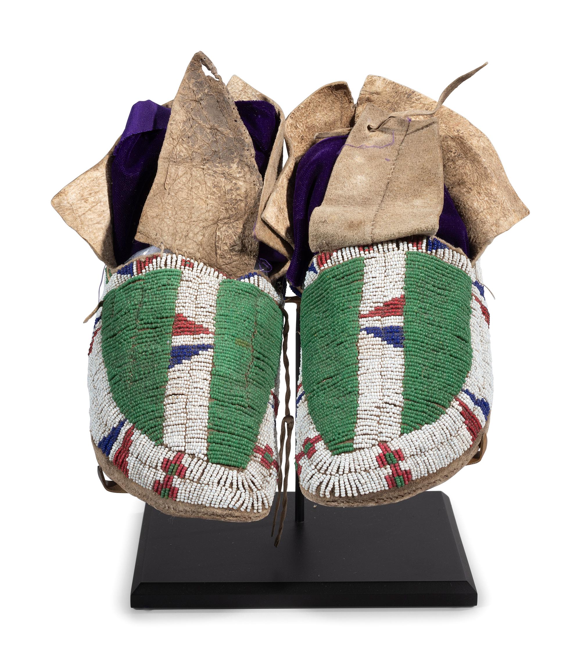 Sioux Beaded Hide Moccasins
