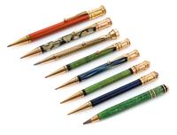 A Group of Eight Parker Mechanical Pencils Length of longest 5 1/2 inches.