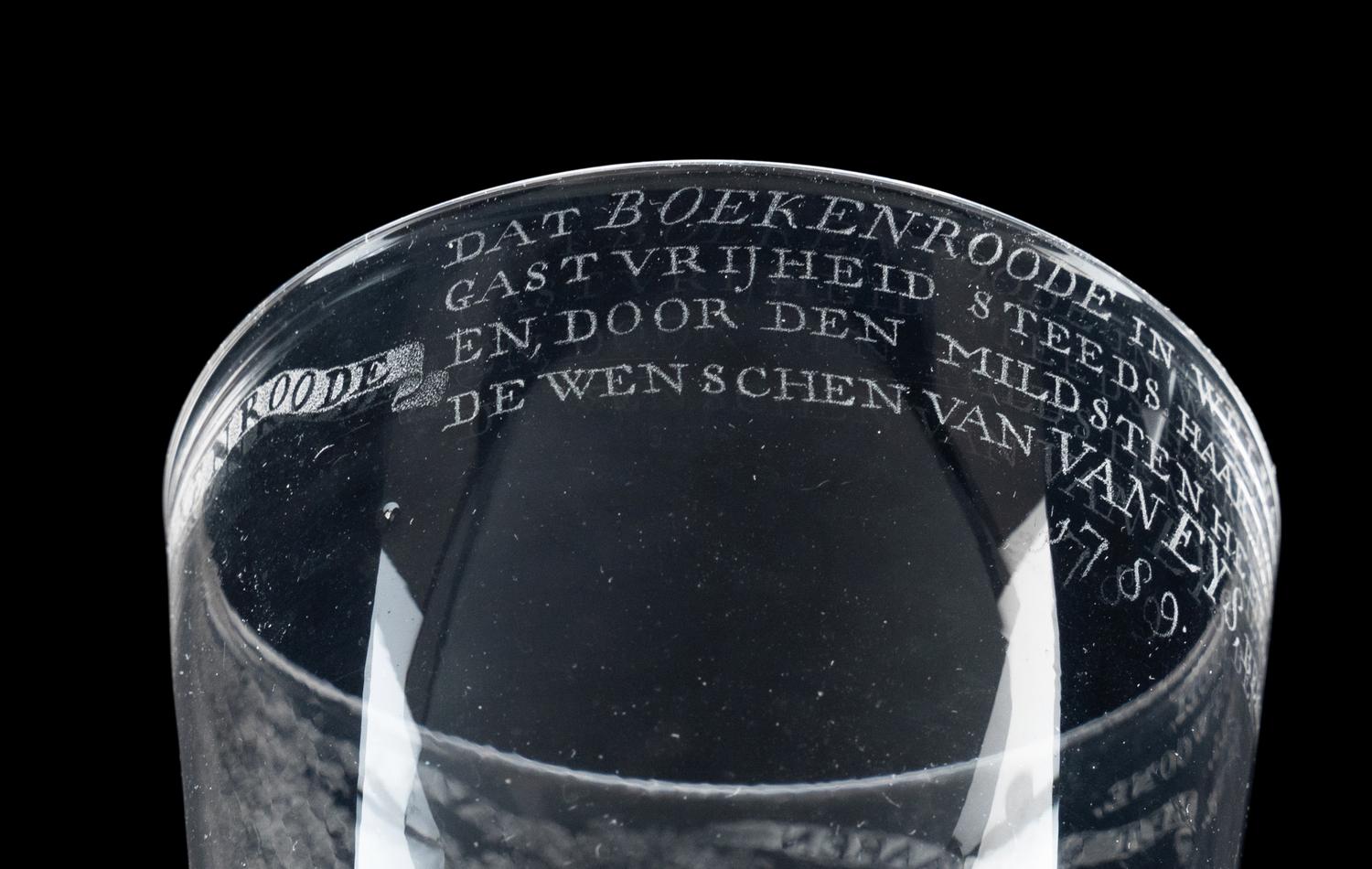A David Wolff-Attributed Stipple Engraved Wine Glass