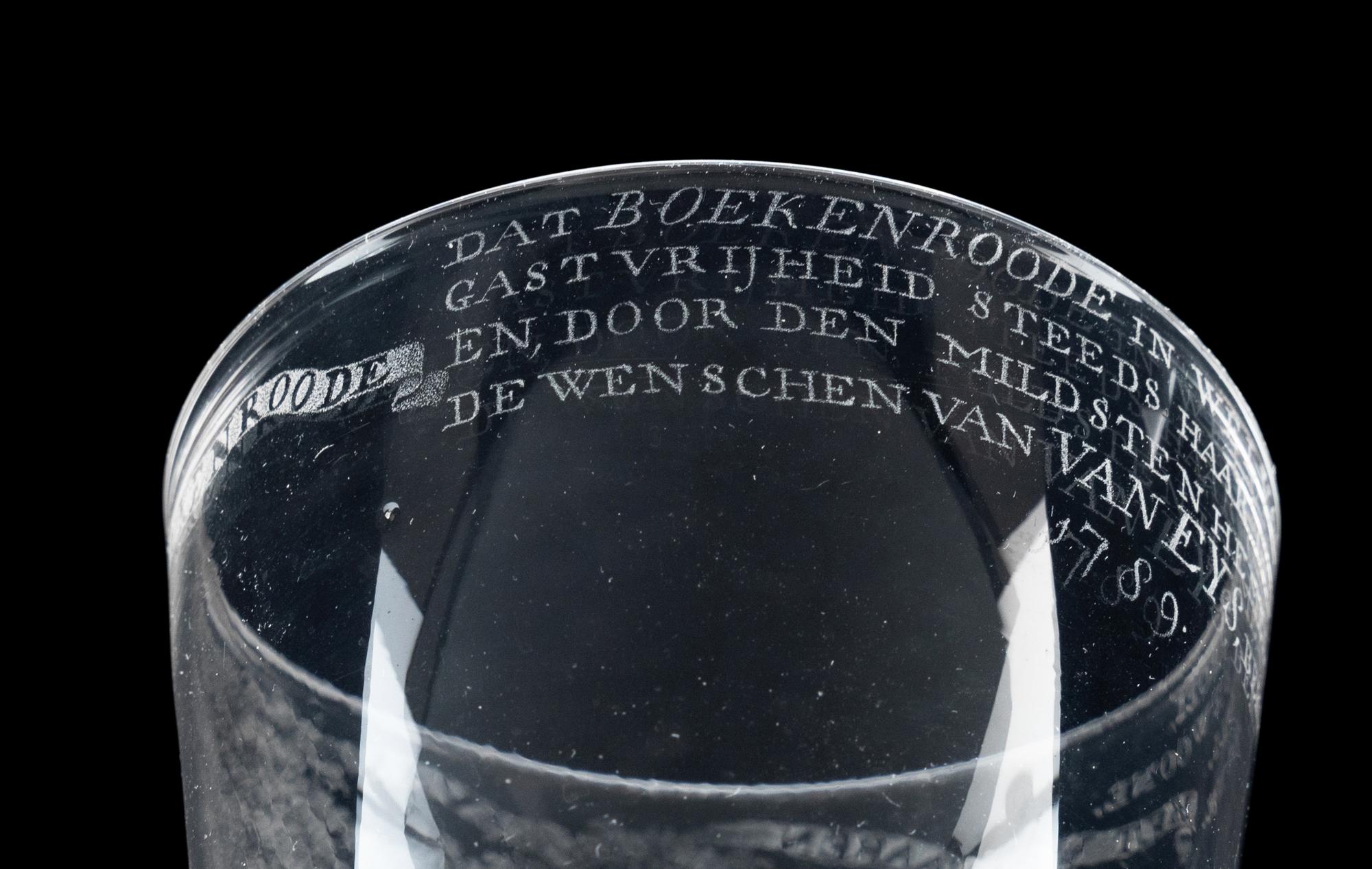 A David Wolff-Attributed Stipple Engraved Wine Glass