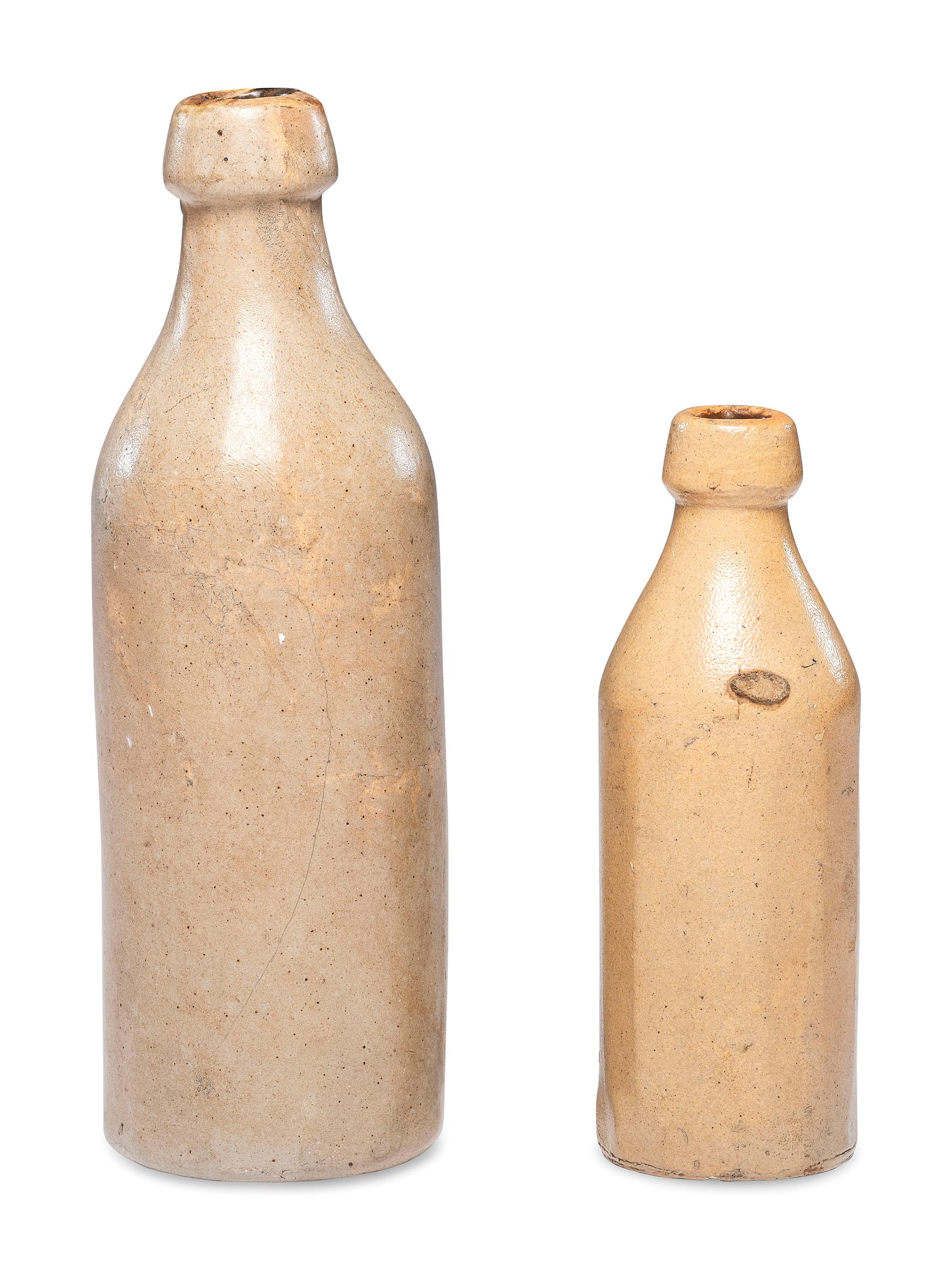 Two Stoneware Beer Bottles