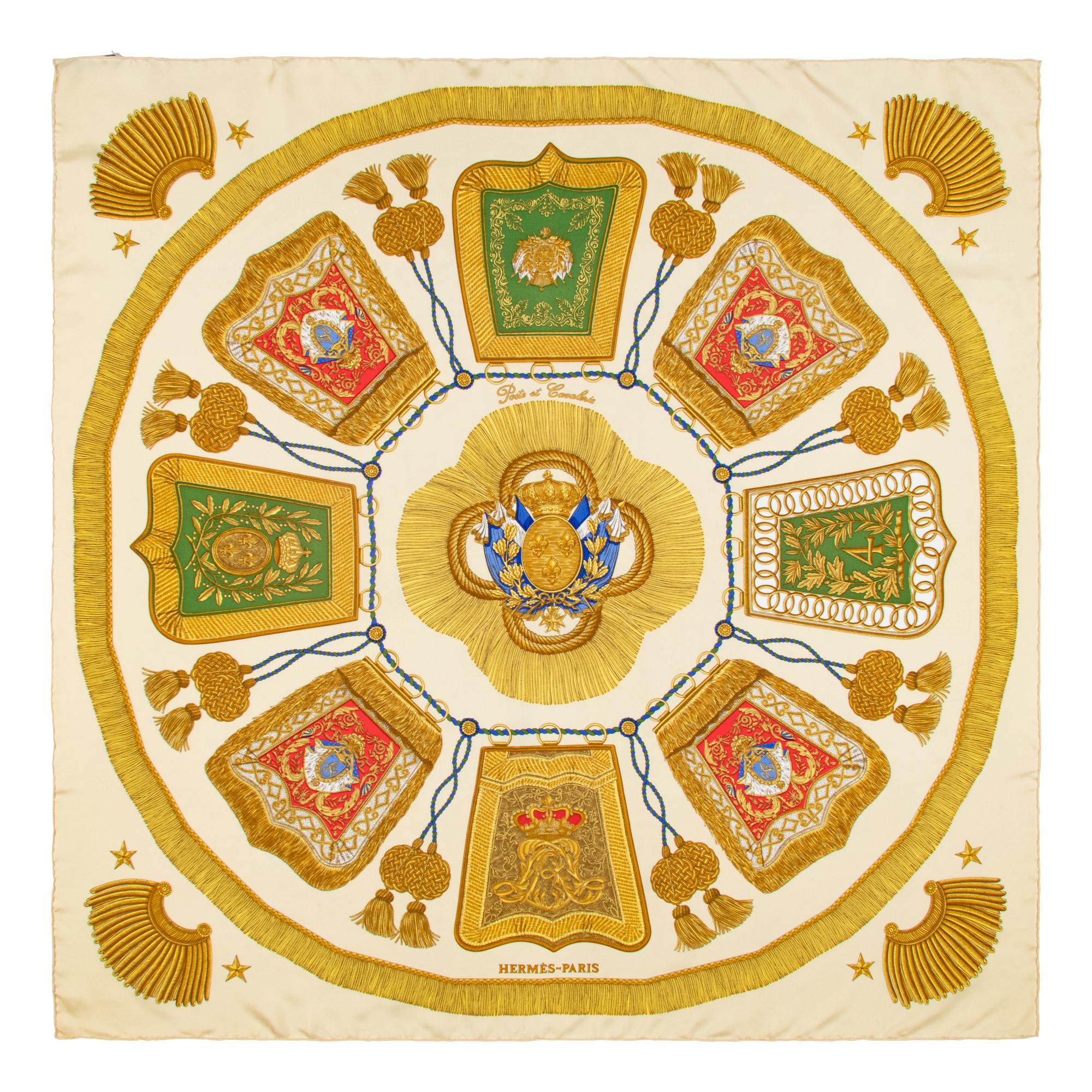 Hermès, Three Silk Scarves 90