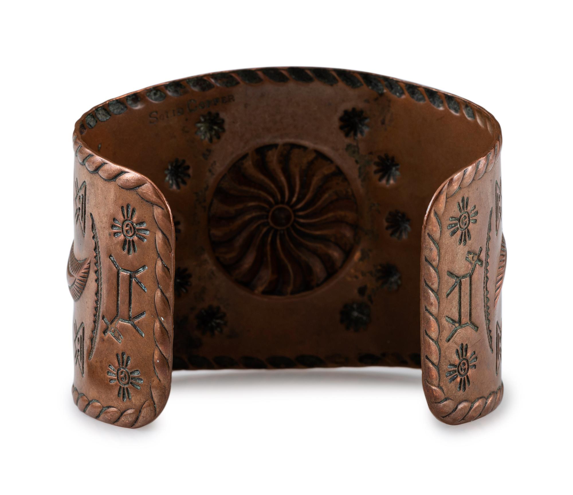 Fred Harvey Era Copper Trade Cuff Bracelet