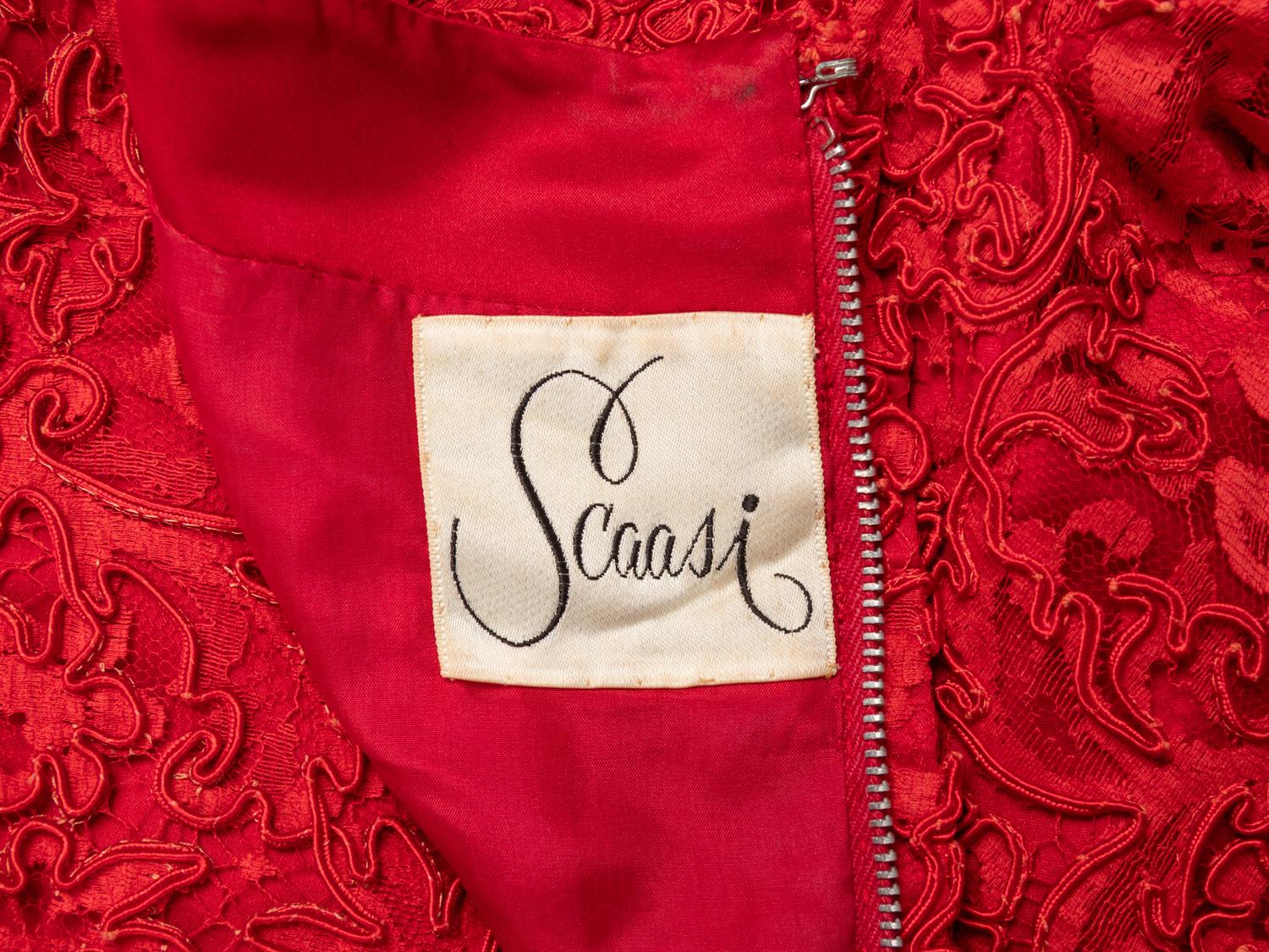 SCAASI, RED LACE DRESS