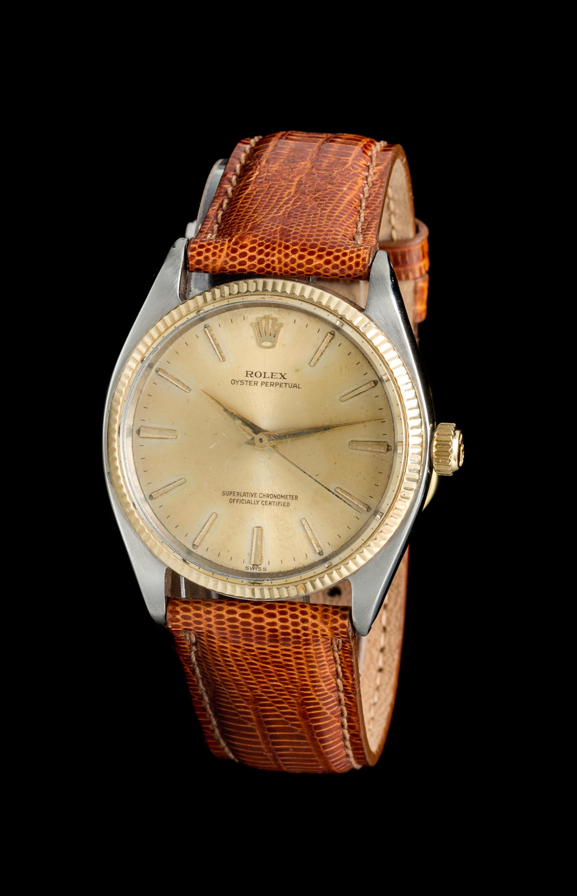 A Stainless Steel and Yellow Gold Ref. 1005 Wristwatch, Rolex, Circa 1951,