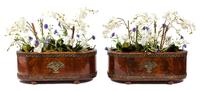 A Pair of French Empire Style Gilt Metal Mounted Mahogany Jardinieres Height 13 3/4 x width 35 1/2 x depth 19 1/2 inches. — 19TH CENTURY