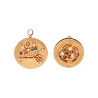 COLLECTION OF YELLOW GOLD AND MULTIGEM CHARMS