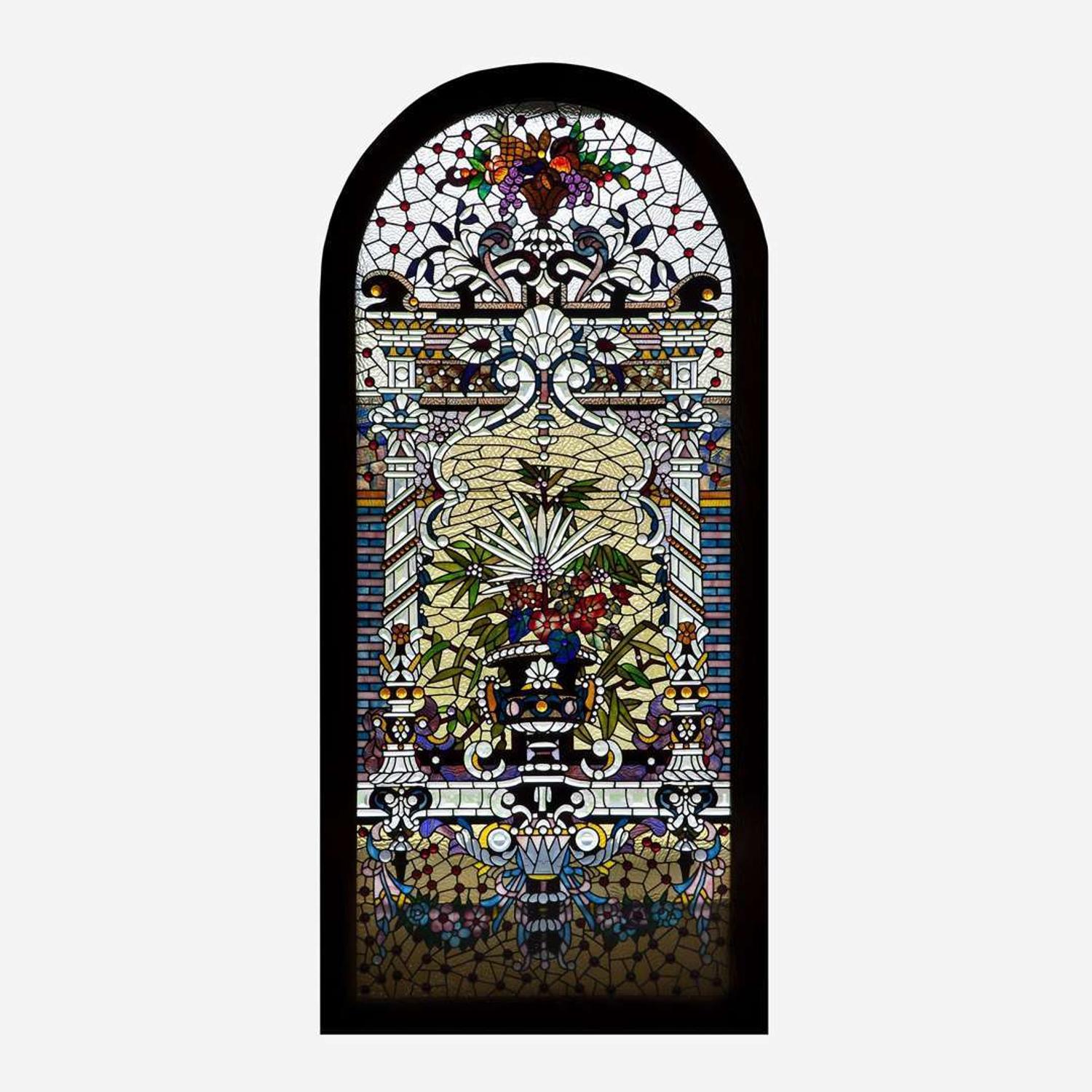 A Bogenrief Studios Stained Glass Window Panel 20th century