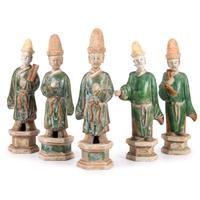 Five Chinese Terracotta Figures of Officials