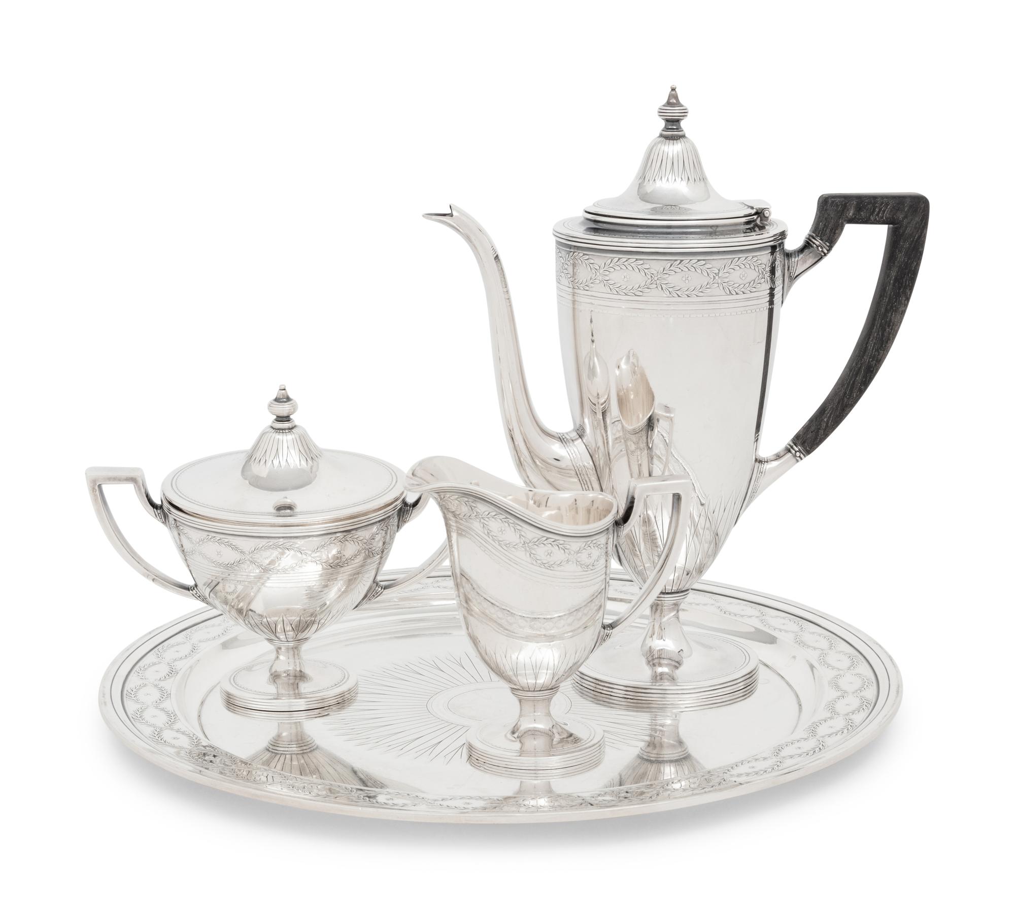 A Tiffany and Co. Silver Four-Piece Coffee Service
