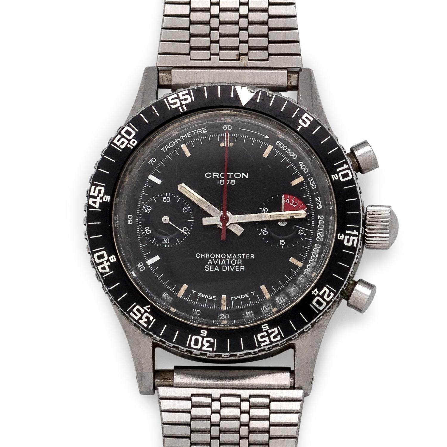 Croton, Stainless Steel 'Chronomaster Aviator Sea Diver' Wristwatch