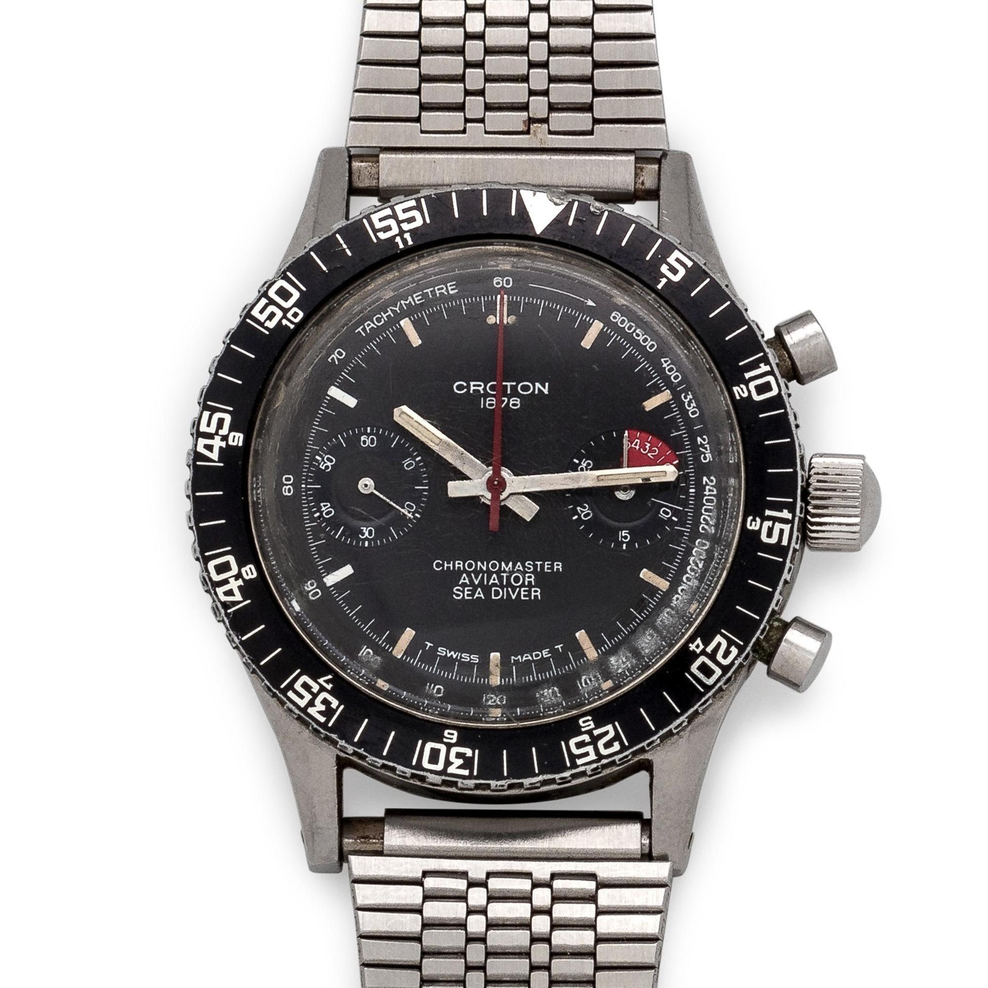 Croton, Stainless Steel 'Chronomaster Aviator Sea Diver' Wristwatch