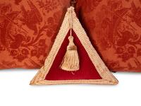 Six Five Red Silk and Velvet Pillows