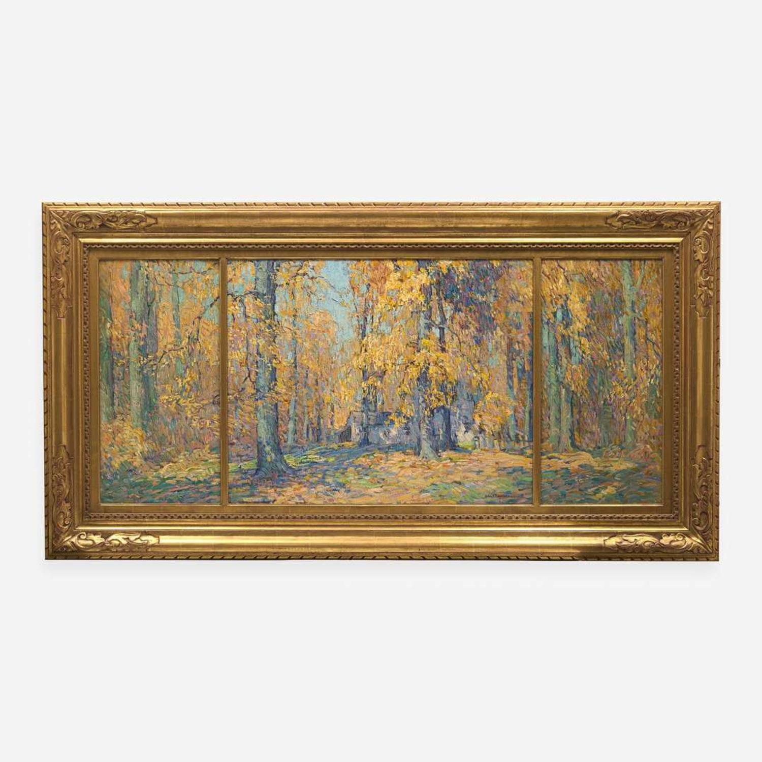 John Fulton Folinsbee (American, 1892–1972) Golden Afternoon (A Triptych)