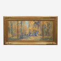 John Fulton Folinsbee (American, 1892–1972) Golden Afternoon (A Triptych)