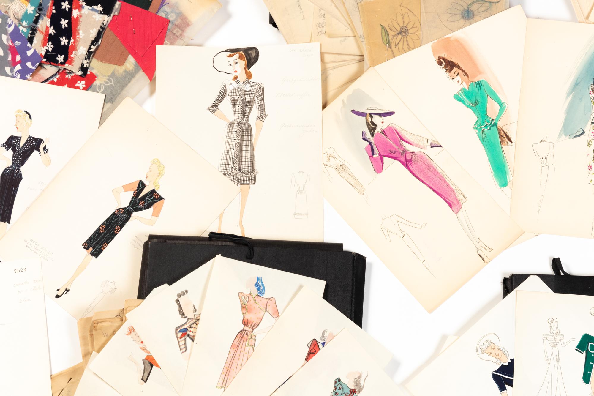 Five Collections of Fashion Illustrations, 1938-1945