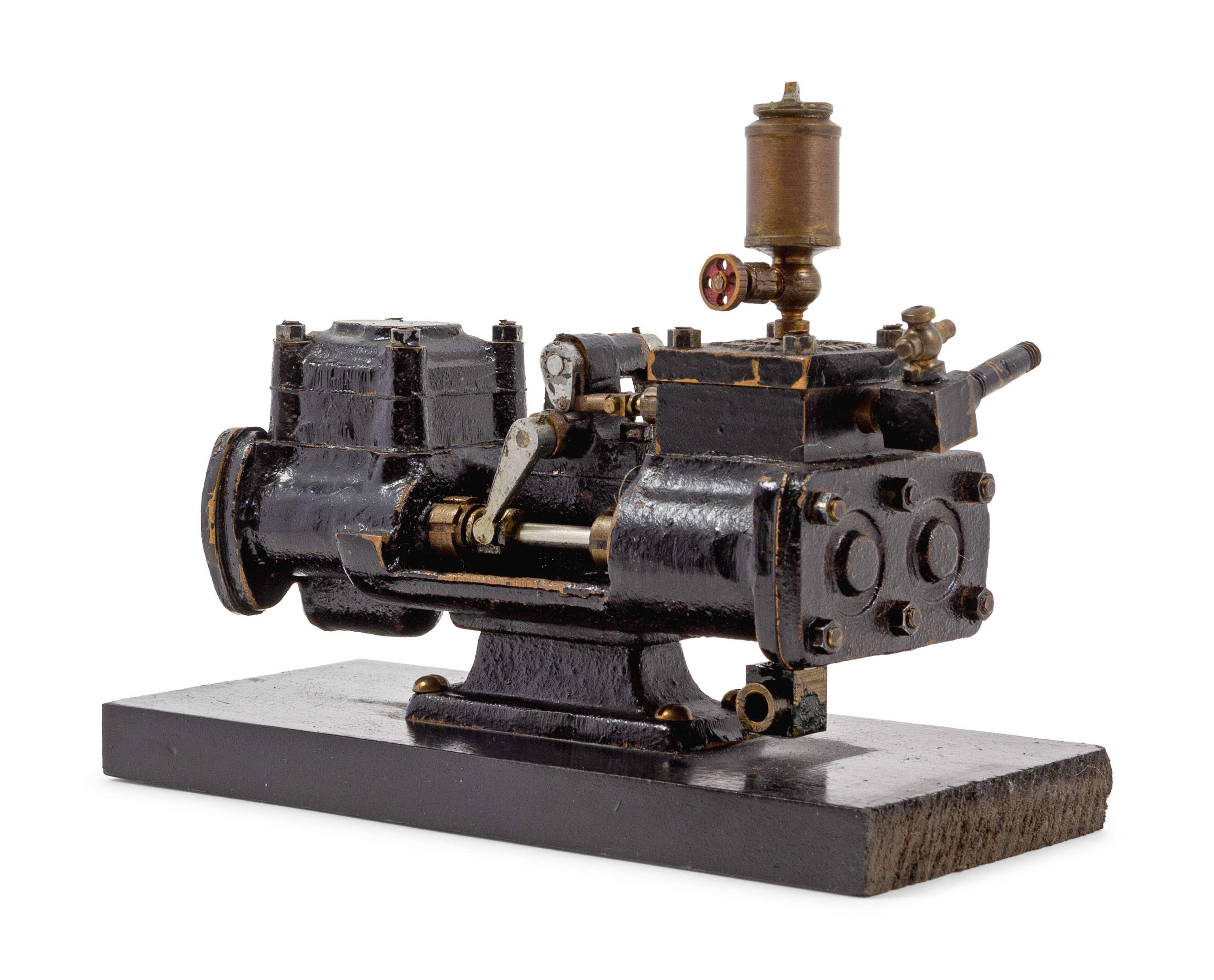 A Metal Cross Component Two Cylinder Steam Engine Scale Model
