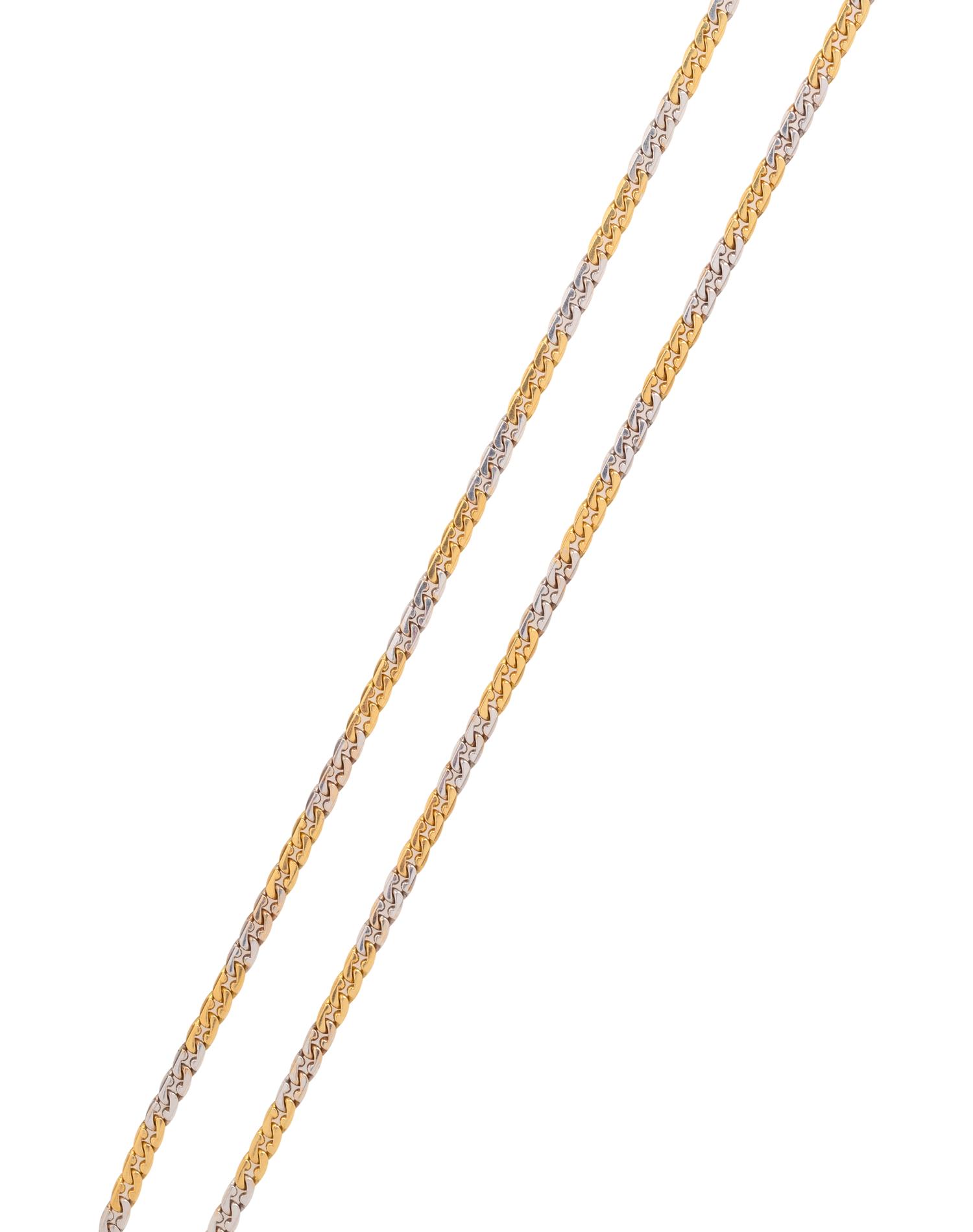 VAN CLEEF & ARPELS, BICOLOR GOLD LONGCHAIN NECKLACE
