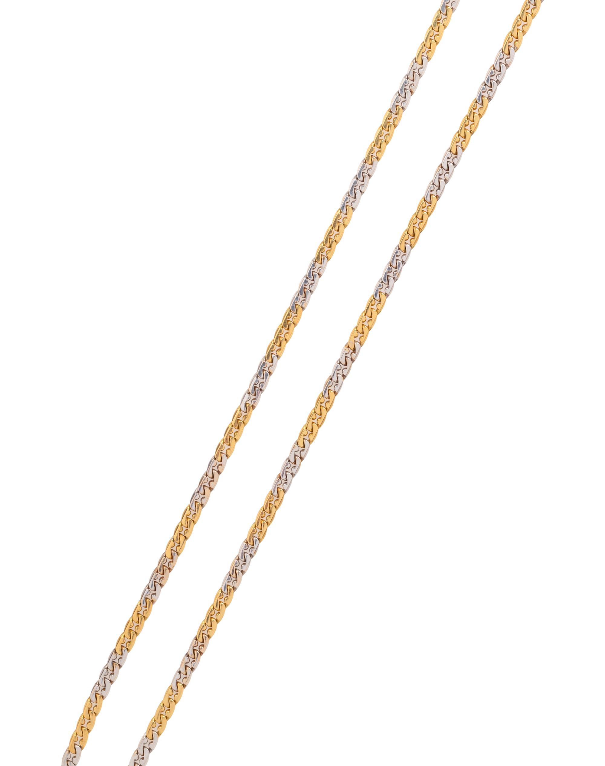 VAN CLEEF & ARPELS, BICOLOR GOLD LONGCHAIN NECKLACE