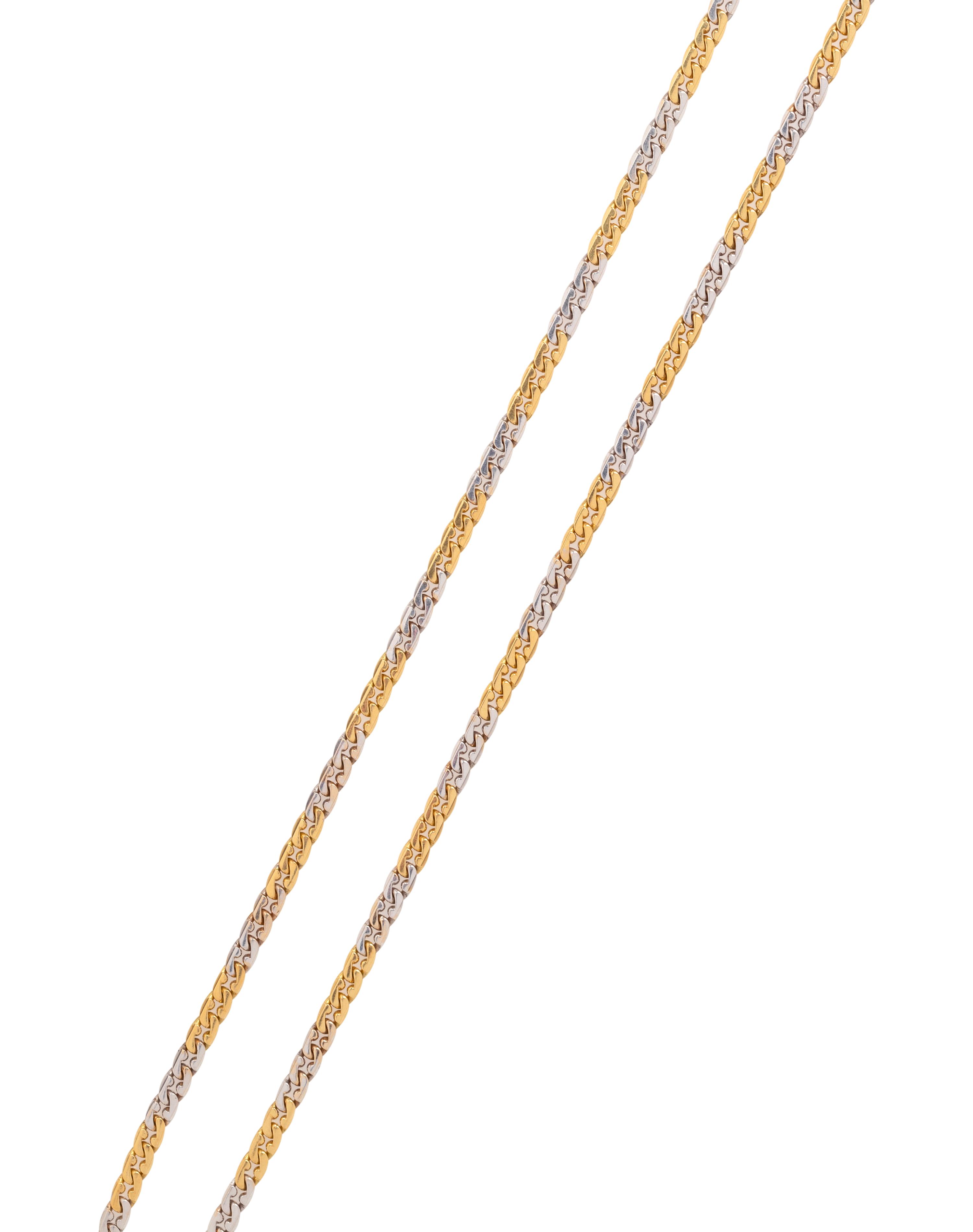 VAN CLEEF & ARPELS, BICOLOR GOLD LONGCHAIN NECKLACE