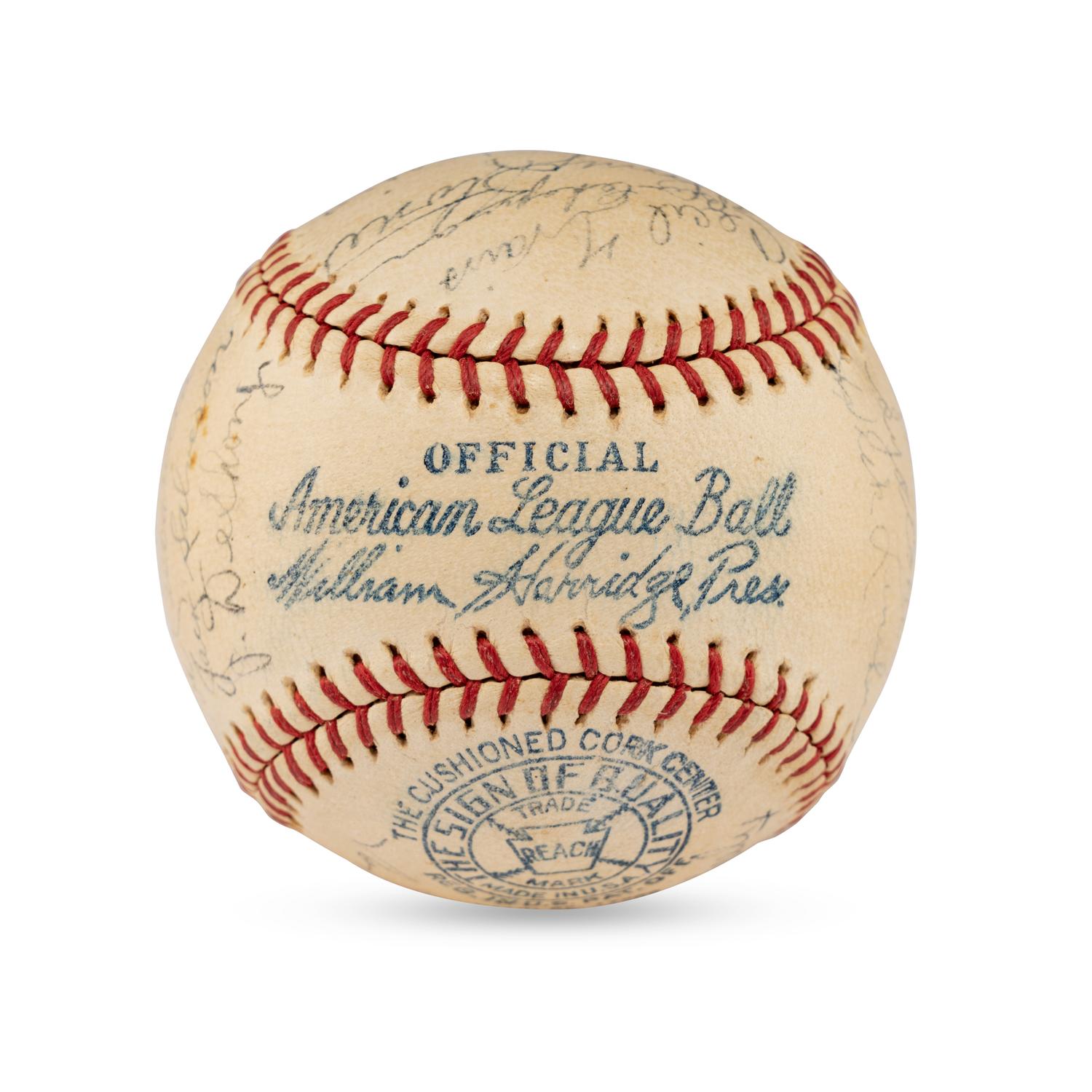 A 1937 Washington Senators Team Signed Autograph Baseball Including Bucky Harris (JSA Letter of Authenticity),